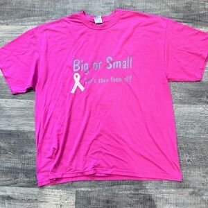 Gildan Hot Pink Short Sleeve Tee with Ribbon Graphic